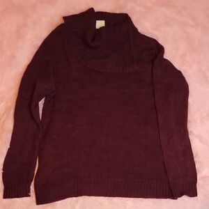 Matty M Deep Burgundy Cowl Neck Sweater